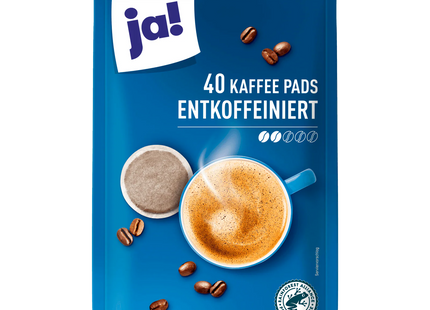 ja! Kaffeepads Entkoffeiniert 280g, 40 Pads