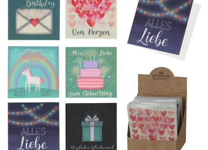 3D Aufklappbare Grußkarten, Vielfältige Motive, 6er-Set TK Gruppe® Grosshandel 