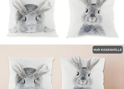3D Hase Kissenhüllen, 2er-Set, ca. 40x40cm - Verspielte Raumgestaltung TK Gruppe® Grosshandel 
