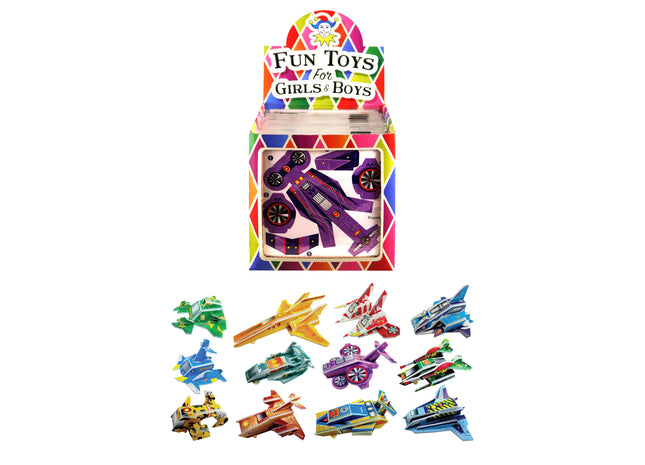 3D Puzzle Raumschiffe, 12cm x 13cm, 12 Verschiedene Modelle - Lernspielzeug für Kinder TK Gruppe® Grosshandel 