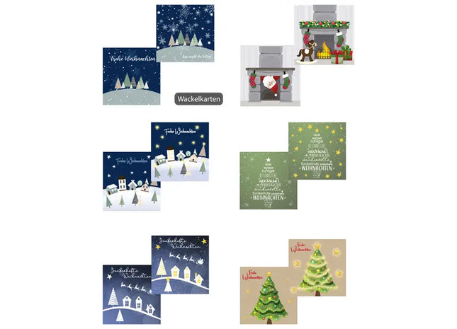 3D Weihnachtsgeschenkkarten, 6er-Set - Pop-Up Festtagsgrüße TK Gruppe® Grosshandel 