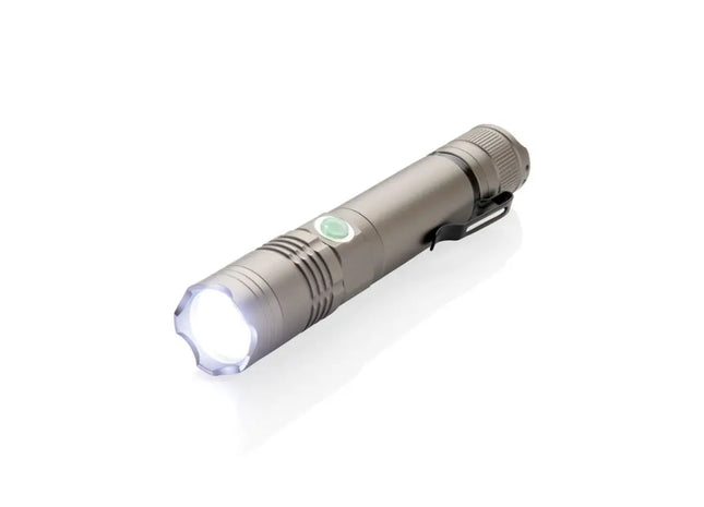 3W Wiederaufladbare LED-Taschenlampe in Grau - Stark & Langlebig TK Gruppe® Grosshandel 