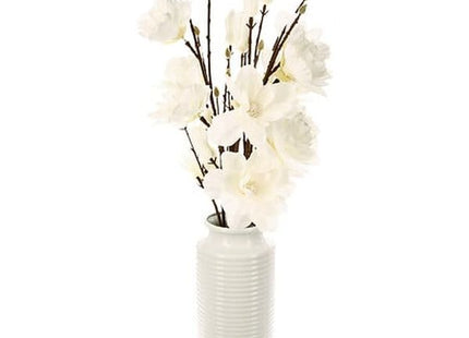 Magnolienzweige weiße Vase H75cm