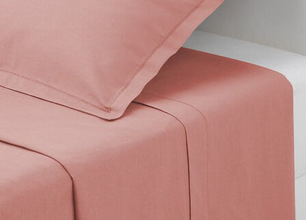 Flachbettlaken "Carina" aus Baumwolle in Blush-Rosa 240x290cm