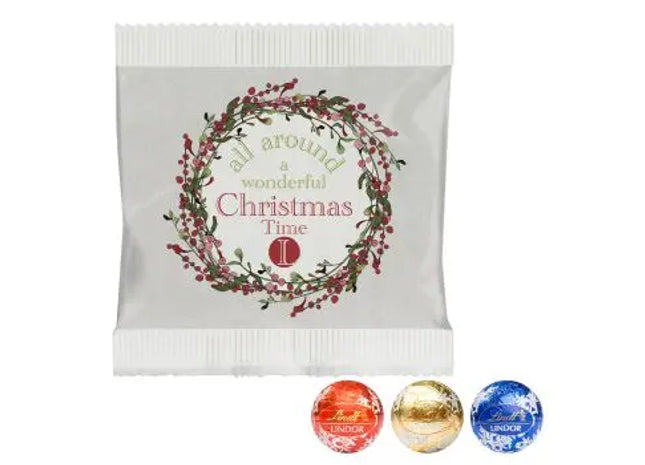 3er Lindor Pralinés in bedrucktem Papiertütchen – Exquisiter Schokoladengenuss TK Gruppe® Grosshandel 