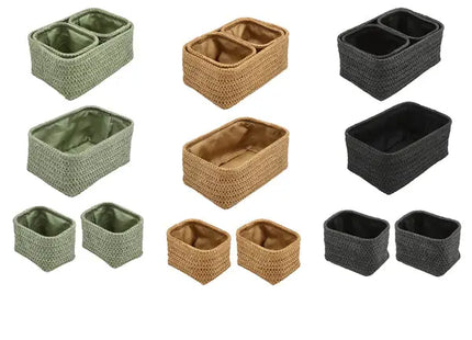 3er Set Aufbewahrungskörbe mit Stoffeinlage, vielseitig einsetzbar TK Gruppe® Grosshandel 