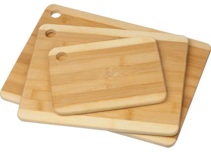 3er-Set Beige Bambus-Schneidebretter - Vielseitig, Öko-Freundlich & Stilvoll TK Gruppe® Grosshandel 
