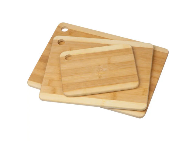 3er-Set Beige Bambus-Schneidebretter - Vielseitig, Öko-Freundlich & Stilvoll TK Gruppe® Grosshandel 