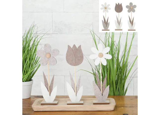 3er Set Kleine Stehende Blumendekorationen, je ca. 30cm Hoch TK Gruppe® Grosshandel 