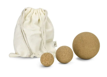3er Set Kork Massagebälle – Braune Faszienbälle für Tiefenentspannung TK Gruppe® Grosshandel 