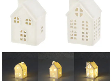 3er Set LED-Häuser, weiß, in Showbox - Stilvolle Beleuchtungsdeko TK Gruppe® Grosshandel 