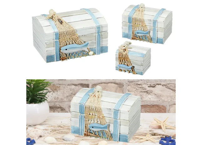 3er-Set Maritime Truhen – Stilvolle Aufbewahrungslösung TK Gruppe® Grosshandel 