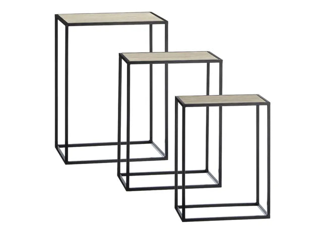 3er Set Rechteckige Beistelltische – Modernes und kompaktes Design TK Gruppe® Grosshandel 