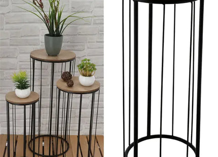 3er Set Runde Pflanzsäulen - Elegante Präsentation für Innen & Außen TK Gruppe® Grosshandel 