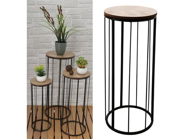 3er Set Runde Pflanzsäulen - Elegante Präsentation für Innen & Außen TK Gruppe® Grosshandel 