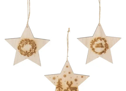 3er Set Sternanhänger, weihnachtlich, Durchmesser ca. 12cm TK Gruppe® Grosshandel 