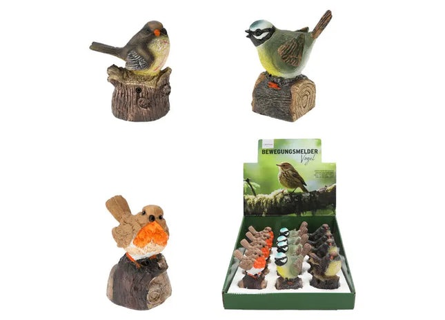 3er-Set Vögel mit Bewegungsmelder - Dekorative Sicherheitsaccessoires TK Gruppe® Grosshandel 