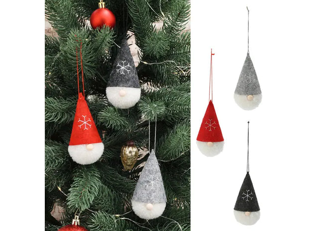 3er Set Wichtel-Schneeball Hänger, je 10cm hoch - Niedliche Winterdeko TK Gruppe® Grosshandel 