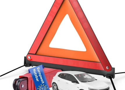 KFZ Warndreieck rot, Dreieck Pannendreieck Auto Triangle EN ISO 20471 EU - Zulassung Österreich & Deutschland für Unfall & Pannen