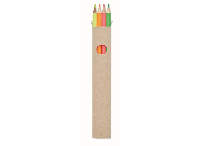 4 Textmarker-Buntstifte BOWY - Multicolor - Vielseitiges Marker-Set für Buntes Markieren TK Gruppe® Grosshandel 