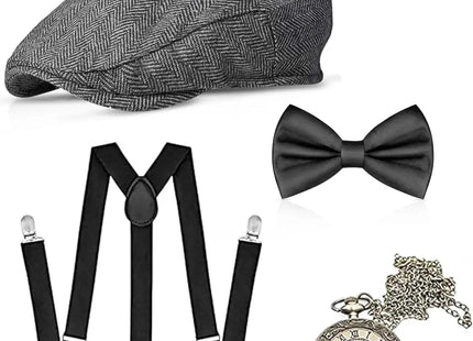 4 in 1 - 20er Accessoires Herren Männer Set für Fasching & Karneval - Verkleidung wie Gatsby, Charleston - Kostüm