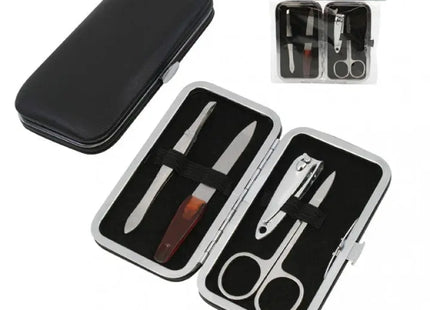 4-teiliges Premium Nagelpflege-Set im eleganten Kunstlederetui, 11x6cm - Ideal für TK Gruppe® Grosshandel 