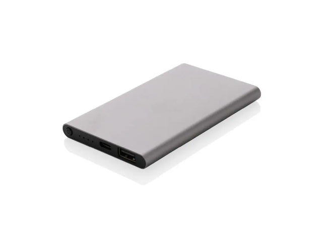 4.000mAh Type-C Powerbank aus RCS recyceltem ABS & Aluminium – anthrazit TK Gruppe® Grosshandel 