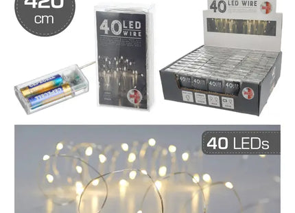 40-LED Mikro-Lichterkette mit Timer, 420 cm, ideal für Innen- und Außenbereich TK Gruppe® Grosshandel 