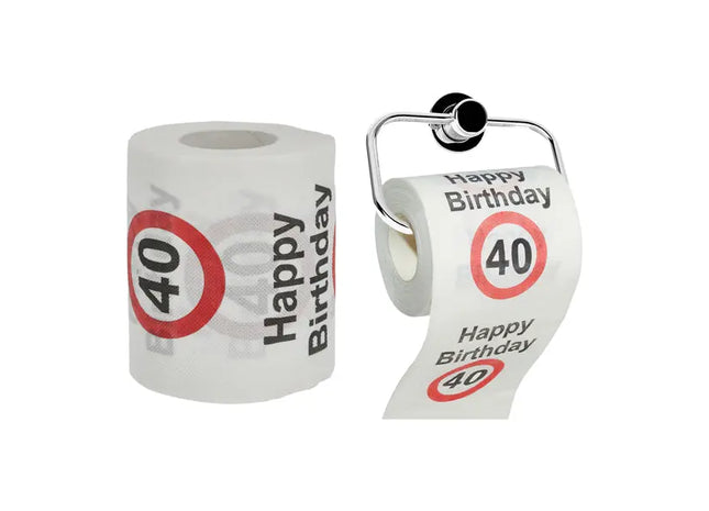 40. Geburtstag Spaß-Toilettenpapier, 24m Rolle, Witziges Geschenk TK Gruppe® Grosshandel 