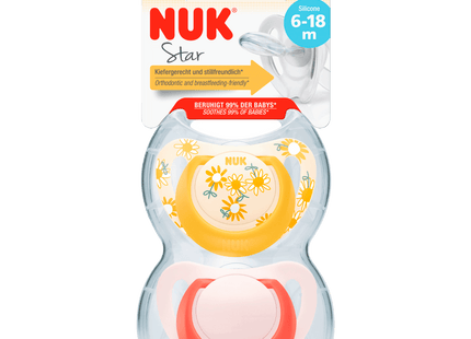 Nuk Star Silikon Sauger 6-18 Monate 2 Stück