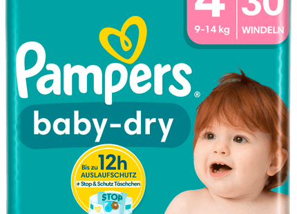 Pampers Baby-Dry Windeln Gr.4 9-14kg 30 Stück