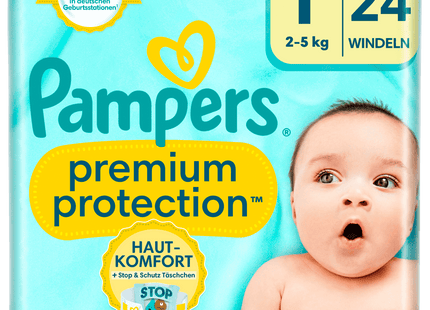 Pampers Premium Protection Windeln Gr.1 2-5kg 24 Stück