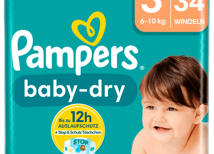 Pampers Baby-Dry Windeln Gr.3 6-10kg 34 Stück