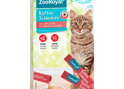 ZooRoyal Katzen Schleckies mit Geflügel, Schinken & Huhn 8x15g