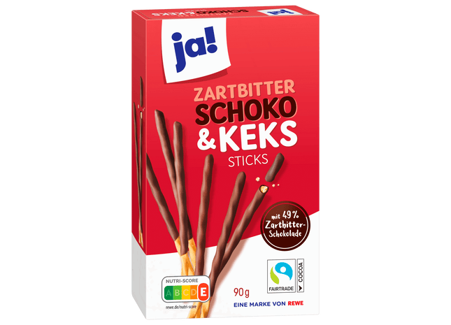 ja! Schoko & Keks Sticks 90g