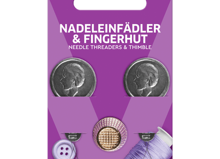 2x Nadeleinfädler und Fingerhut