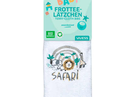 Vivess Baby Frottee-Lätzchen Safari 2 Stück