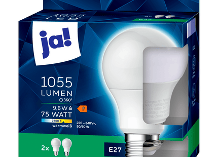 ja! LED Leuchtmittel E27 1055 Lumen 75 Watt 2 Stück