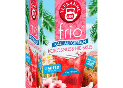 Teekanne frio Kokosnuss- Hibiskus Limited Edition 45g, 18 Beutel