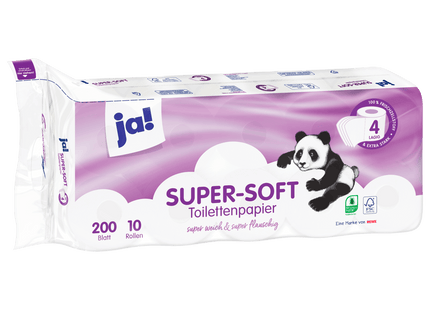 ja! Super-Soft Toilettenpapier 4-lagig 10x200 Blatt