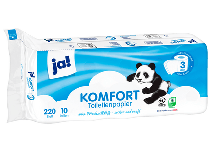 ja! Komfort Toilettenpapier 3-lagig 10x220 Blatt