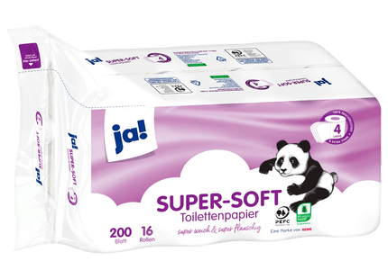 ja! Super-Soft Toilettenpapier 4-lagig 16x200 Blatt