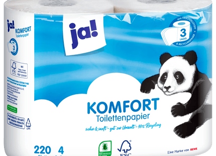 ja! Komfort Toilettenpapier 3-lagig 4x220 Blatt