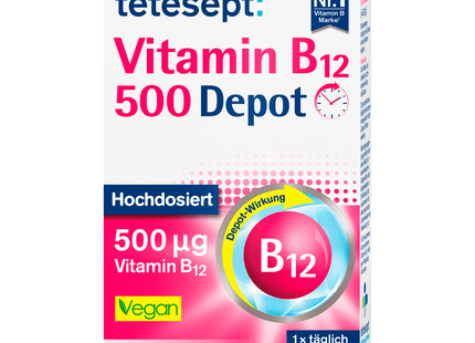 Tetesept Vitamin B12 Depot 500 vegan 8,3g, 30 Stück