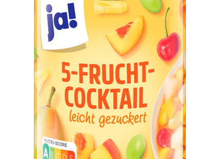 ja! 5-Fruchtcocktail leicht gezuckert 410g