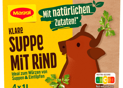 Maggi Klare Suppe mit Rind ergibt 4l