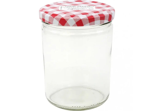 440ml Einmachglas mit kariertem Deckel - Perfekte Aufbewahrungslösung für Küche und Handwerk TK Gruppe® Grosshandel 