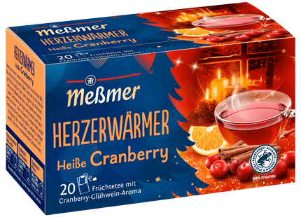 Meßmer Früchtetee Herzerwärmer Heiße Cranberry 45g, 20 Beutel