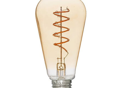 LED-Glühbirne "Träne" gedrehter Bernstein,D6,5cm E27