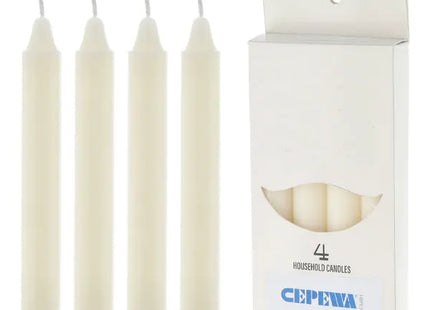 4er-Pack Cremefarbene Stabkerzen, 15 cm – Elegantes Kerzenset TK Gruppe® Grosshandel 